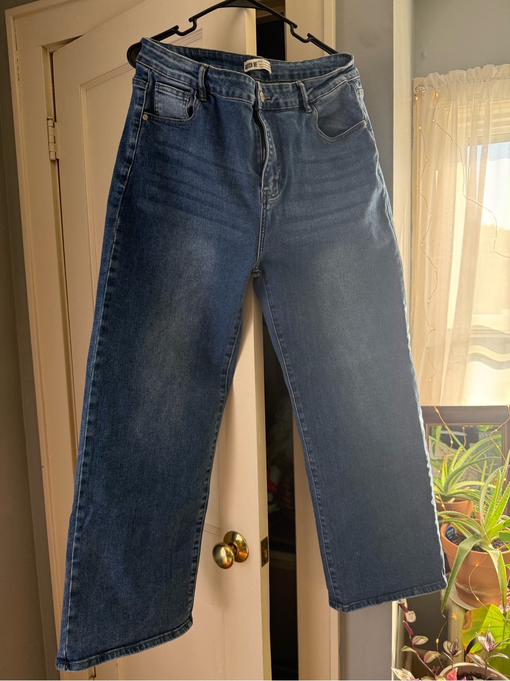 Wide-Leg Women's Dark Blue Denim Jeans